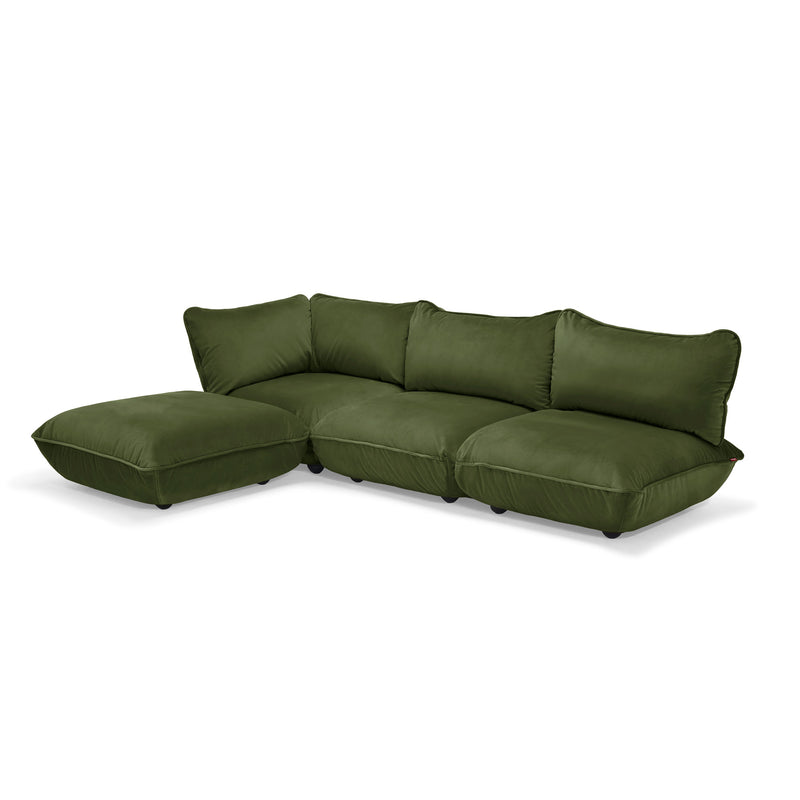 Fatboy - Sumo Ecksofa | links / rechts / deep green (Samt)
