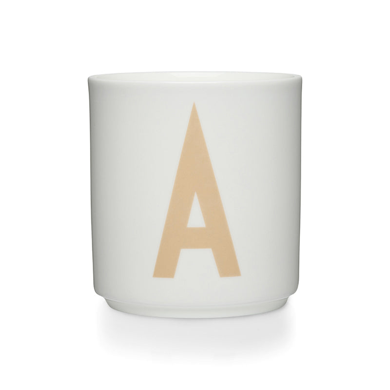 Design Letters - AJ Porzellan Becher A-Z | A / beige/weiß