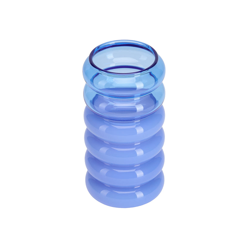 Design Letters - Bubble - 2 in 1 Vase & Kerzenhalter | blue/milky blue