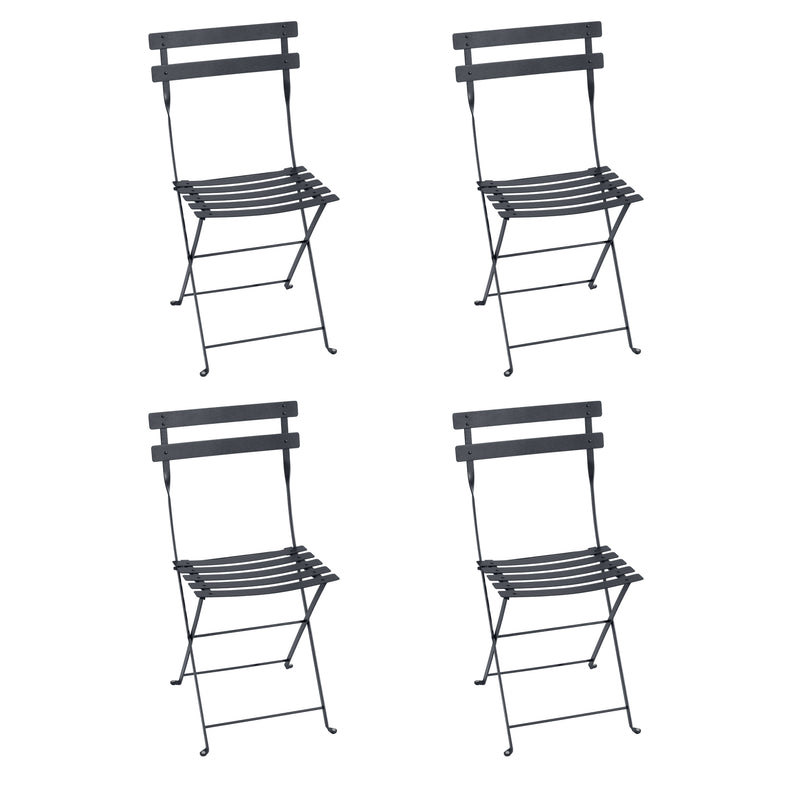 Fermob - Bistro Klappstuhl Metall (4er-Set) | 4er-Set / anthrazit