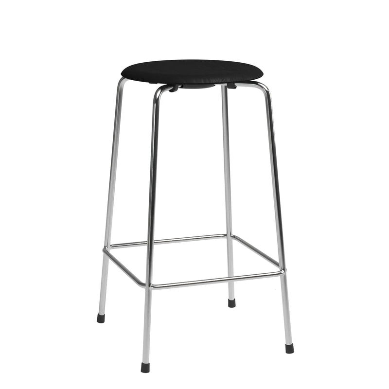 Fritz Hansen - Dot Barhocker | Furnier Esche schwarz / Höhe 65 cm / 4-beinig
