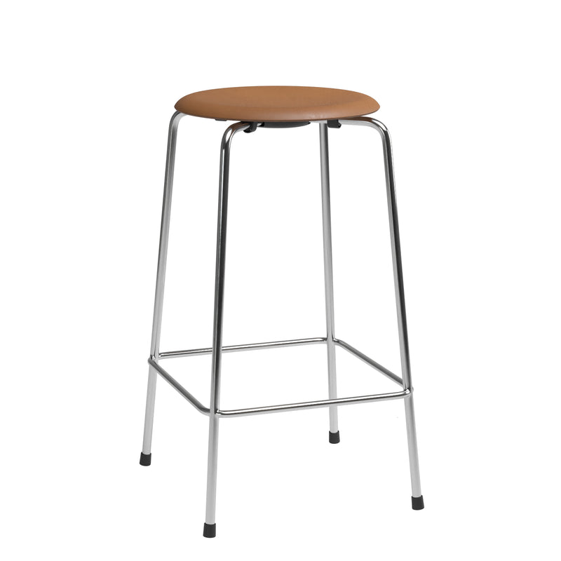 Fritz Hansen - Dot Barhocker | Leder walnuss / Höhe 65 cm / 4-beinig