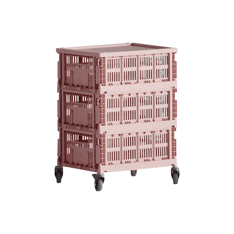 HAY - Colour Crate Beistelltisch auf Rollen, medium | blush