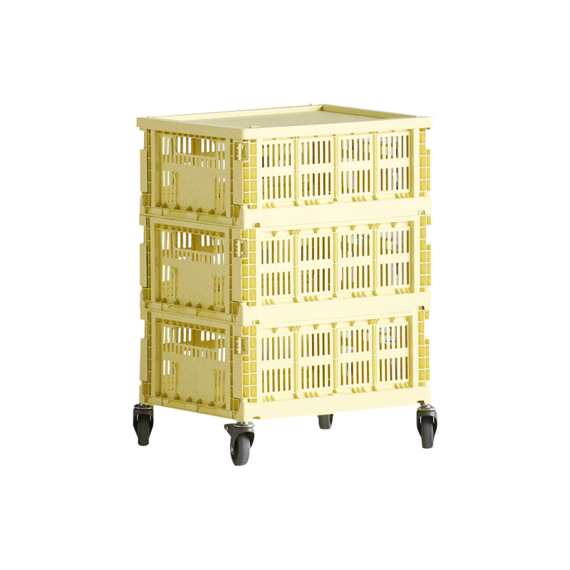 HAY - Colour Crate Beistelltisch auf Rollen, medium | hellgelb