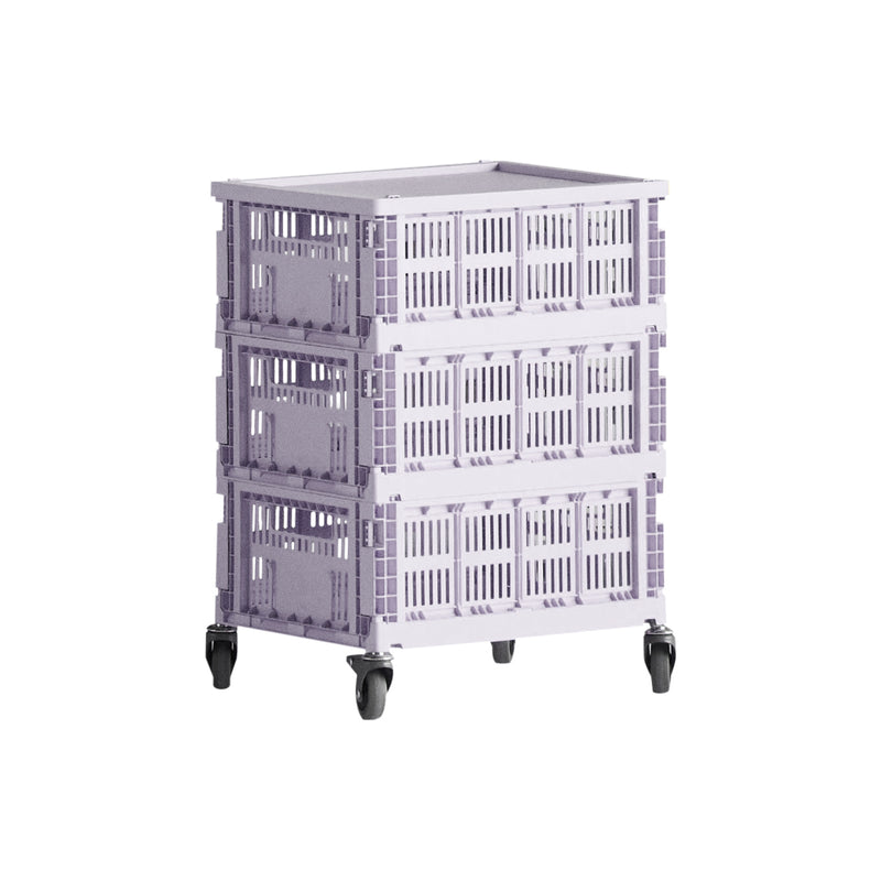 HAY - Colour Crate Beistelltisch auf Rollen, medium | lavender