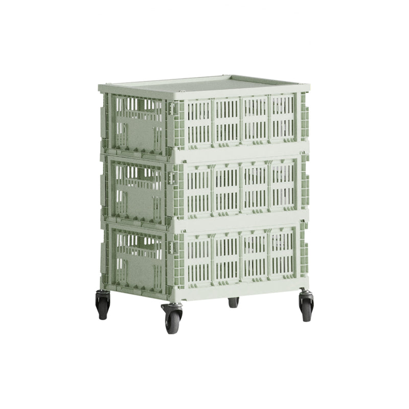 HAY - Colour Crate Beistelltisch auf Rollen, medium | mint