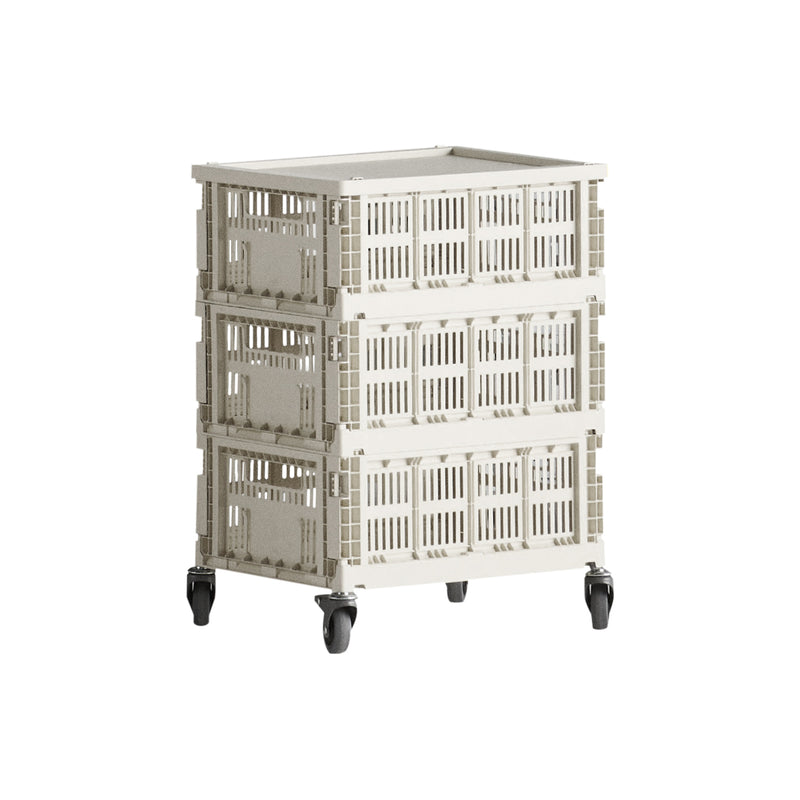 HAY - Colour Crate Beistelltisch auf Rollen, medium | off white