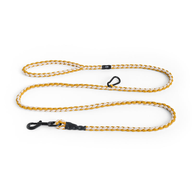 HAY - Dogs Hundeleine | geflochten / verstellbar / off-white / ocker