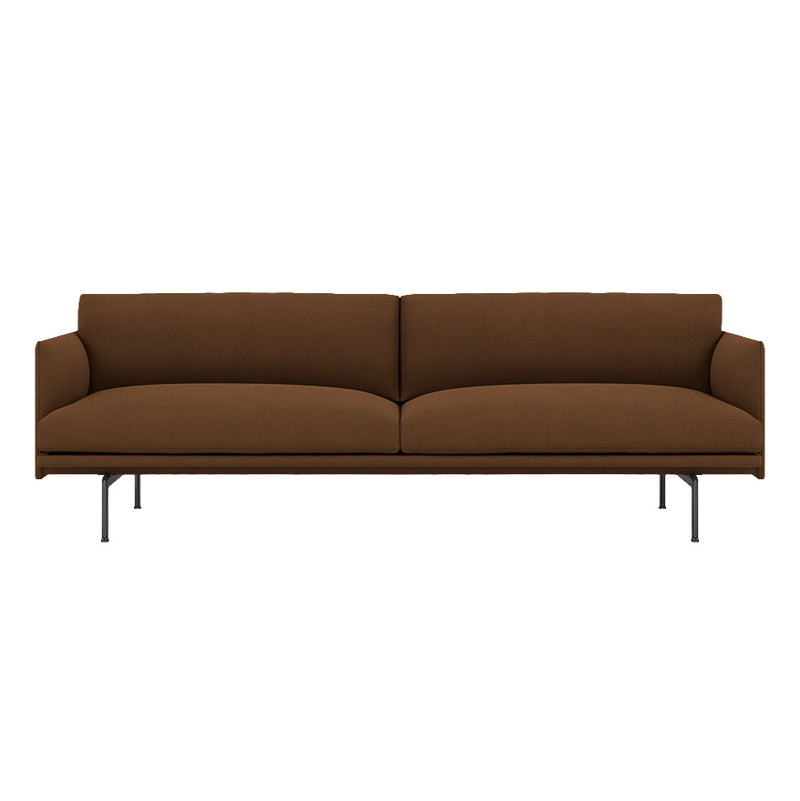 Muuto - Outline Sofa 3-Sitzer | Kvadrat Hallingdal 350 (braun) / schwarz