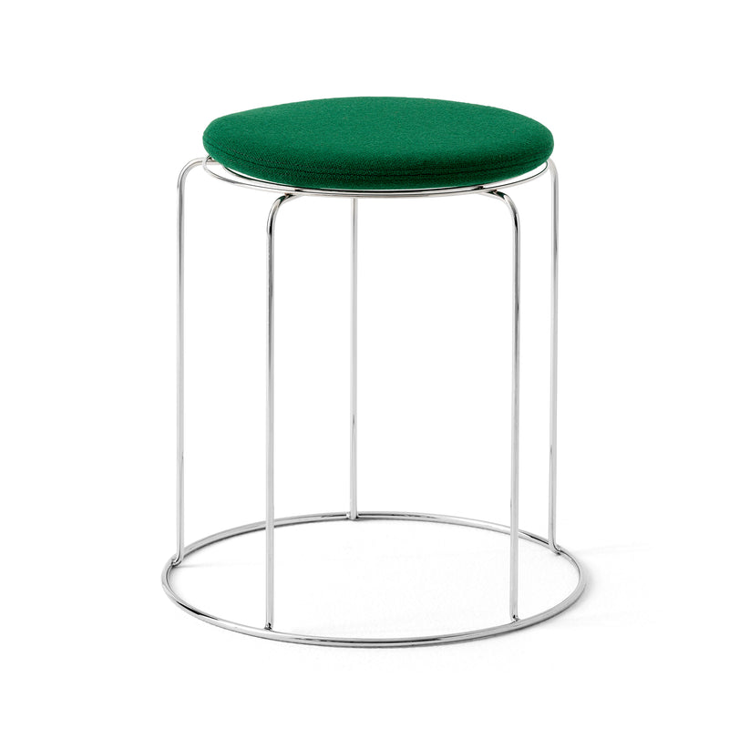 &Tradition - Wire Hocker mit Sitzauflage VP11 | dunkelgrün (Kvadrat Hallingdal 944)