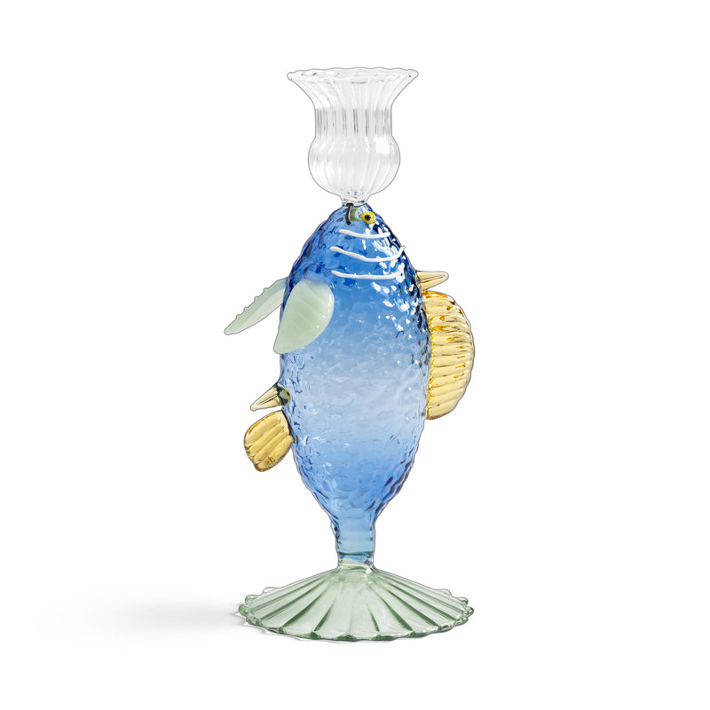 &klevering - Fish Kerzenhalter | blau