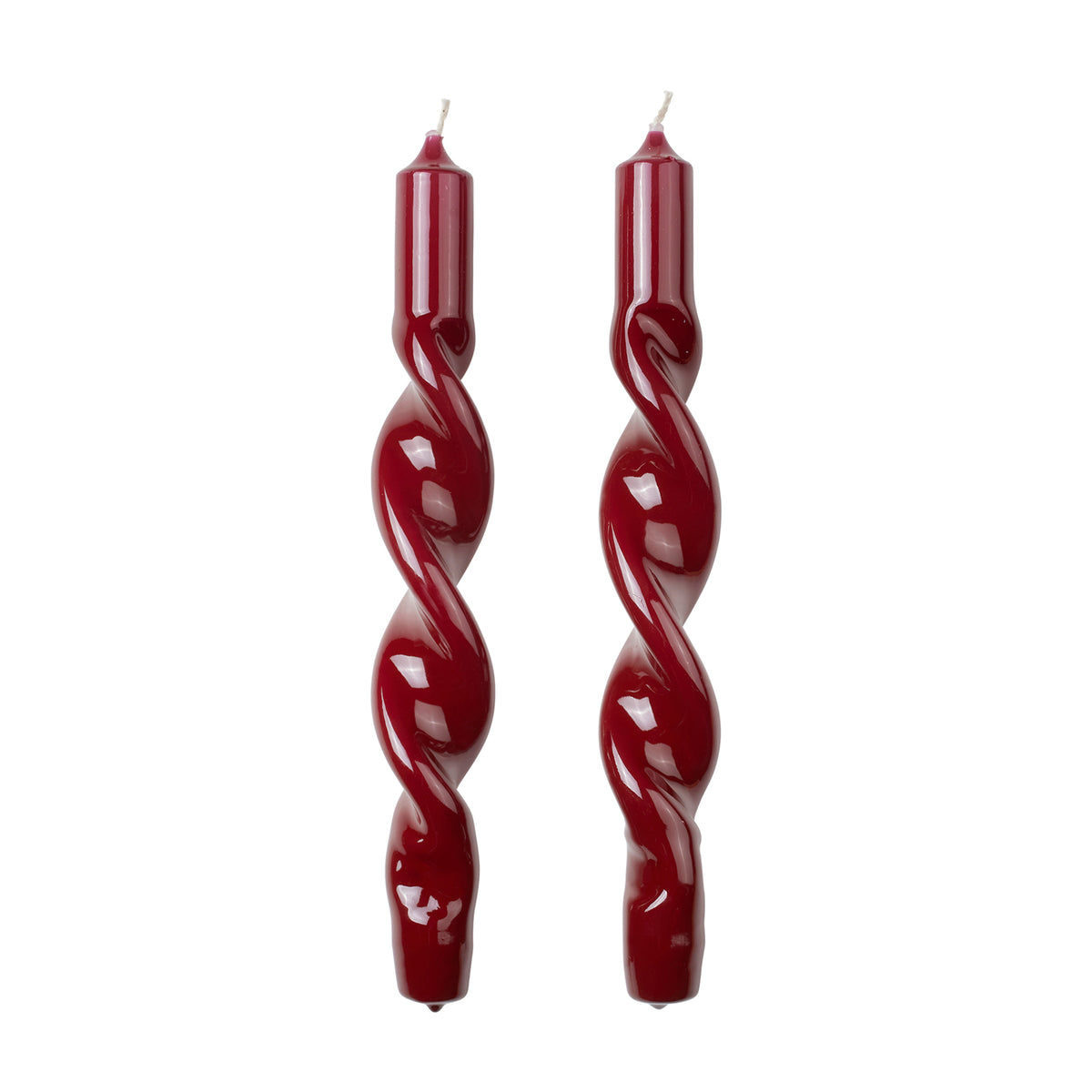 Broste Copenhagen - Twist Glossy Kerzen | burgundy