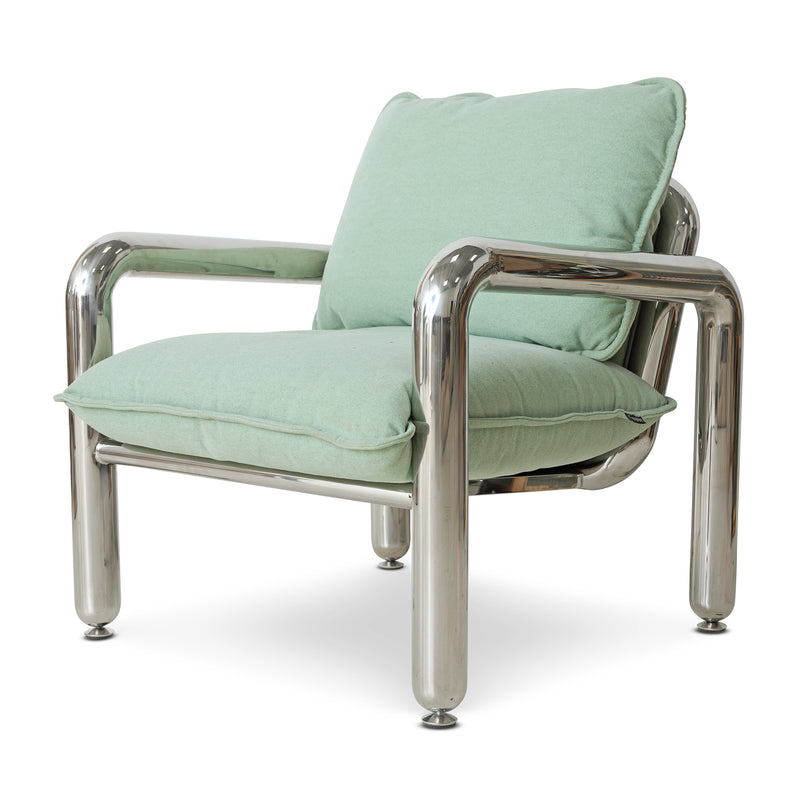 HKliving - Chrom Loungesessel | canvas mint