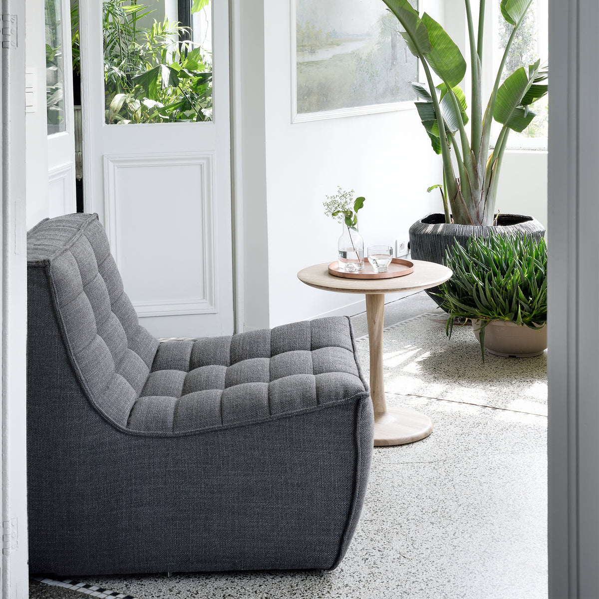 Ethnicraft - N701 Sessel, beige | dark grey