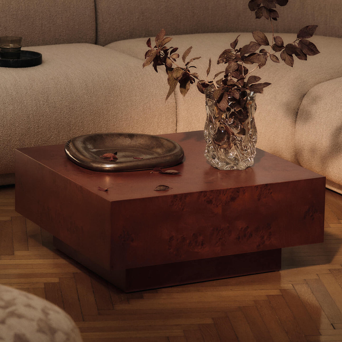 Ferm Living - Burl Coffee Table | mit Schublade / dunkel gebeizt