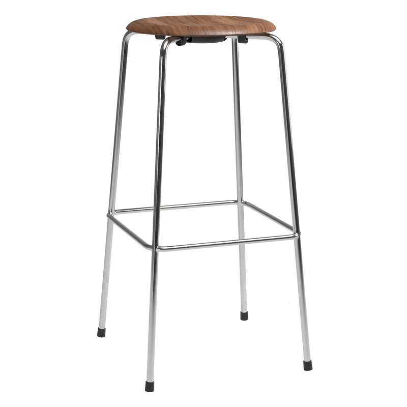 Fritz Hansen - Dot Barhocker | Furnier walnuss / Höhe 76 cm / 4-beinig