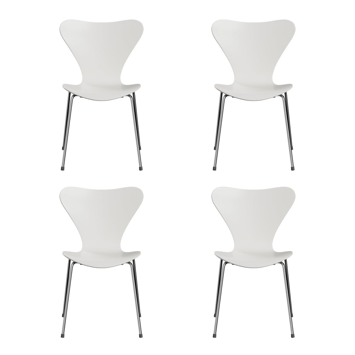 Fritz Hansen - Serie 7 Stuhl Chrom (4er-Set) | Chrom / Esche weiß lackiert