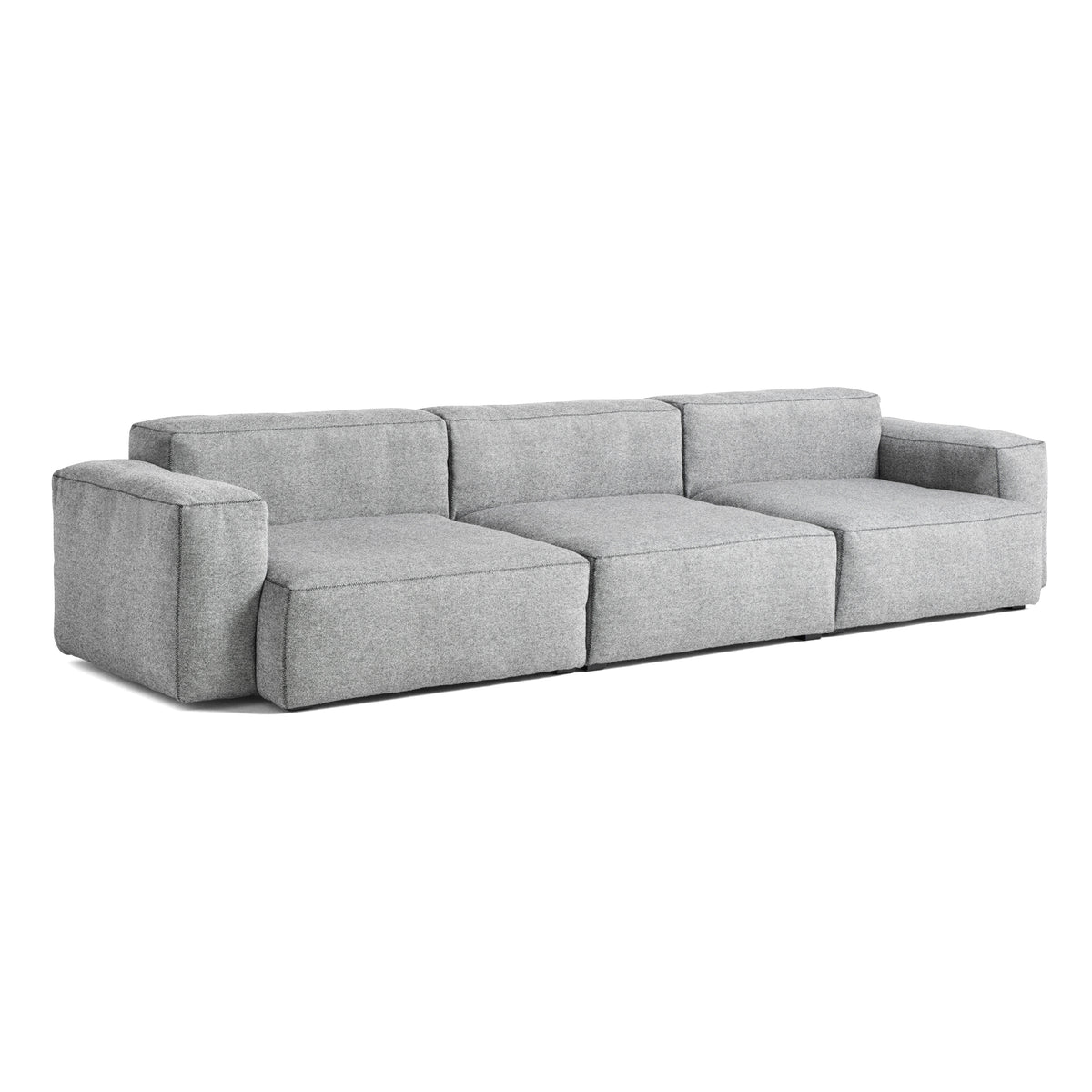 HAY - Mags Soft Sofa 3-Sitzer | Kvadrat Hallingdal 65 hellgrau (130) / Armlehne beidseitig / Kombination 1