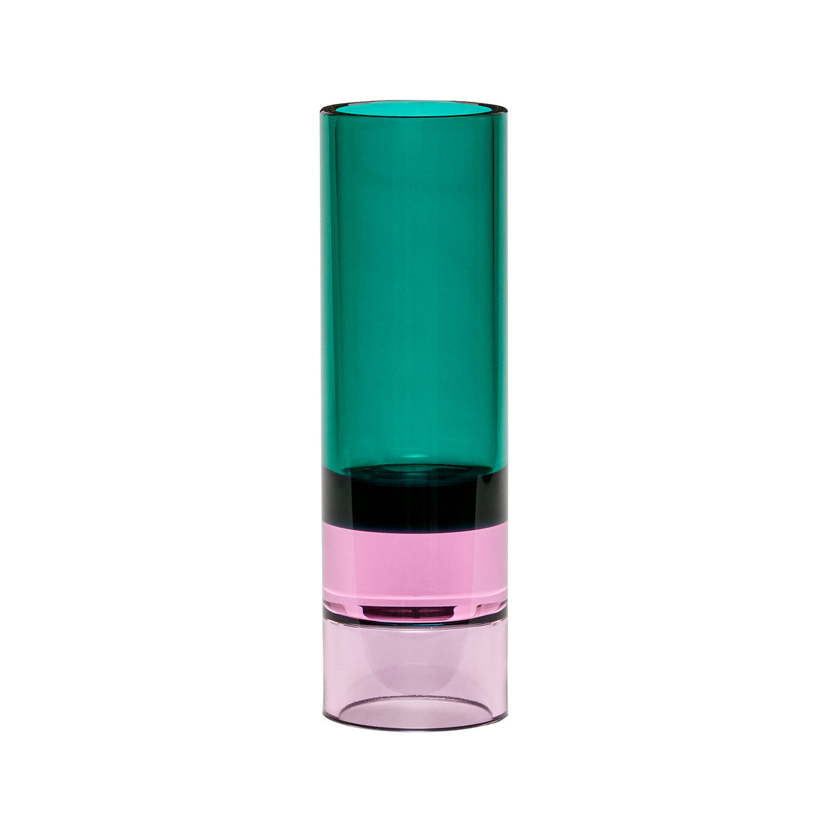 Hübsch Interior - Kristall Teelichthalter / Vase | grün/pink