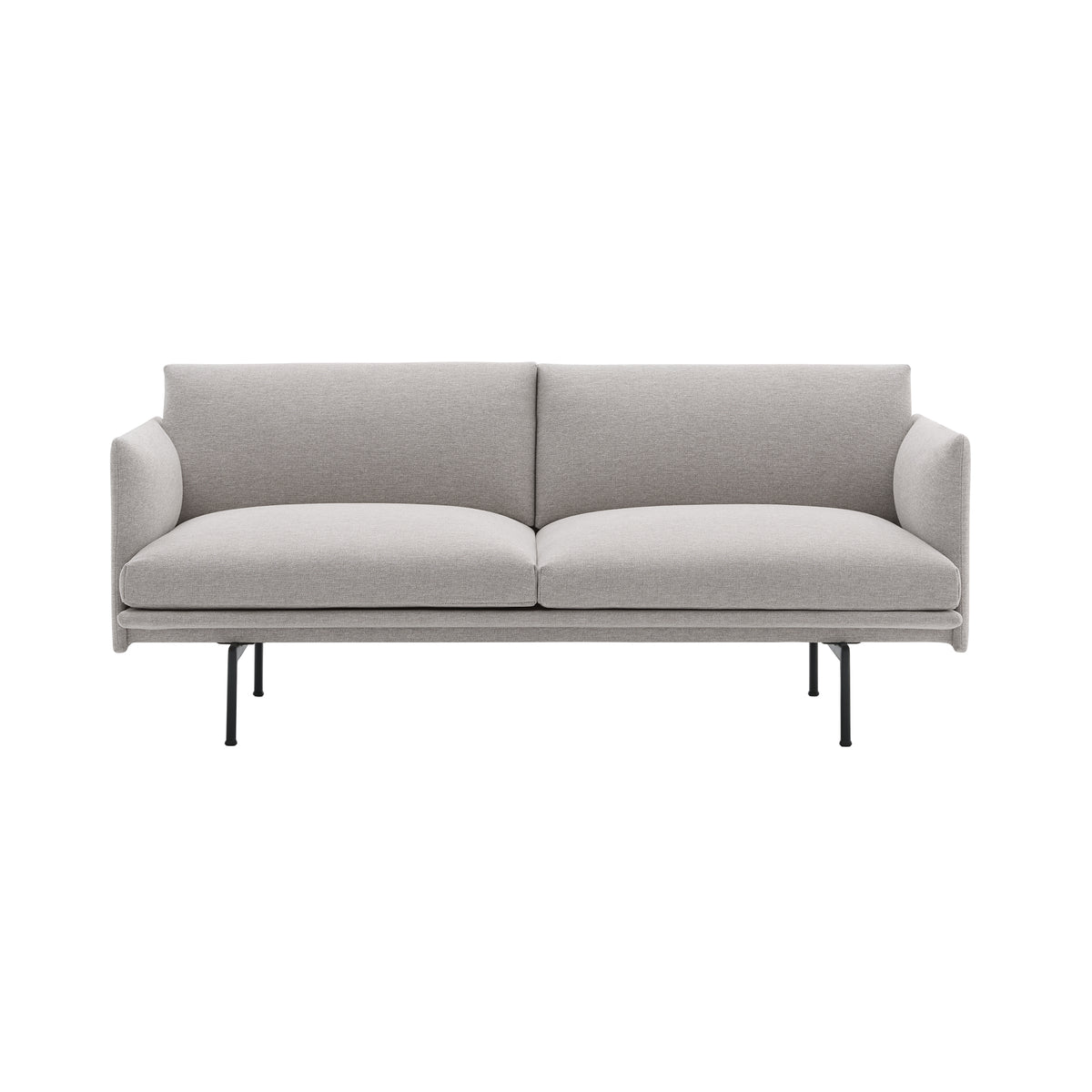 Muuto - Outline Sofa 2-Sitzer | Kvadrat Sahco Clay greige (12) / schwarz
