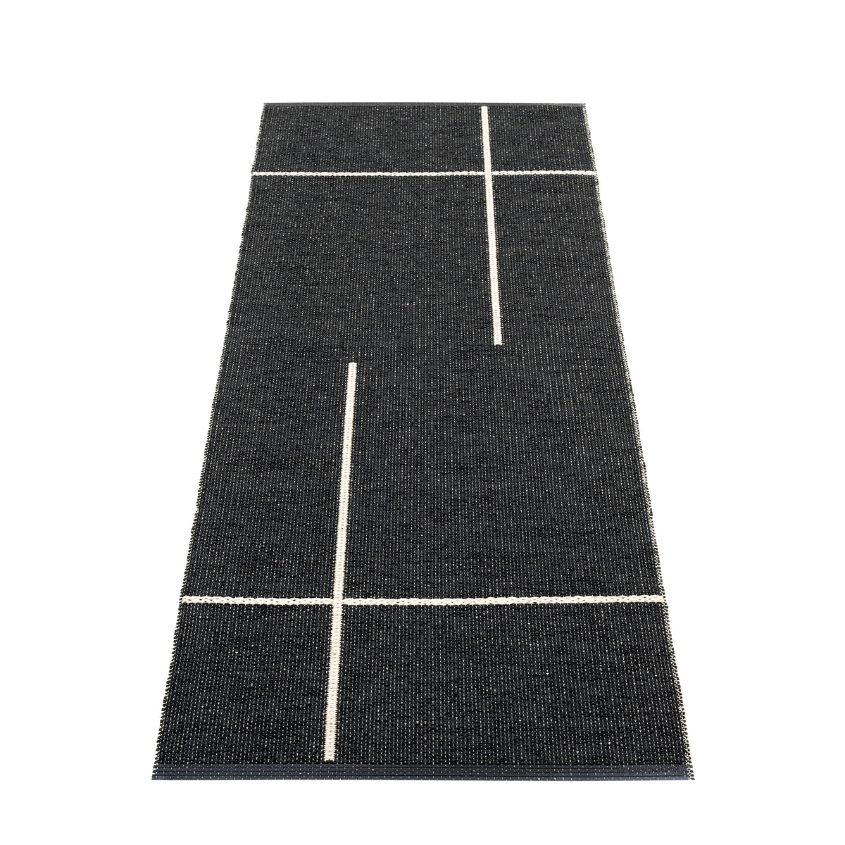 Pappelina - Fred Wendeteppich (70 cm) | 70 x 180 cm / black/vanilla