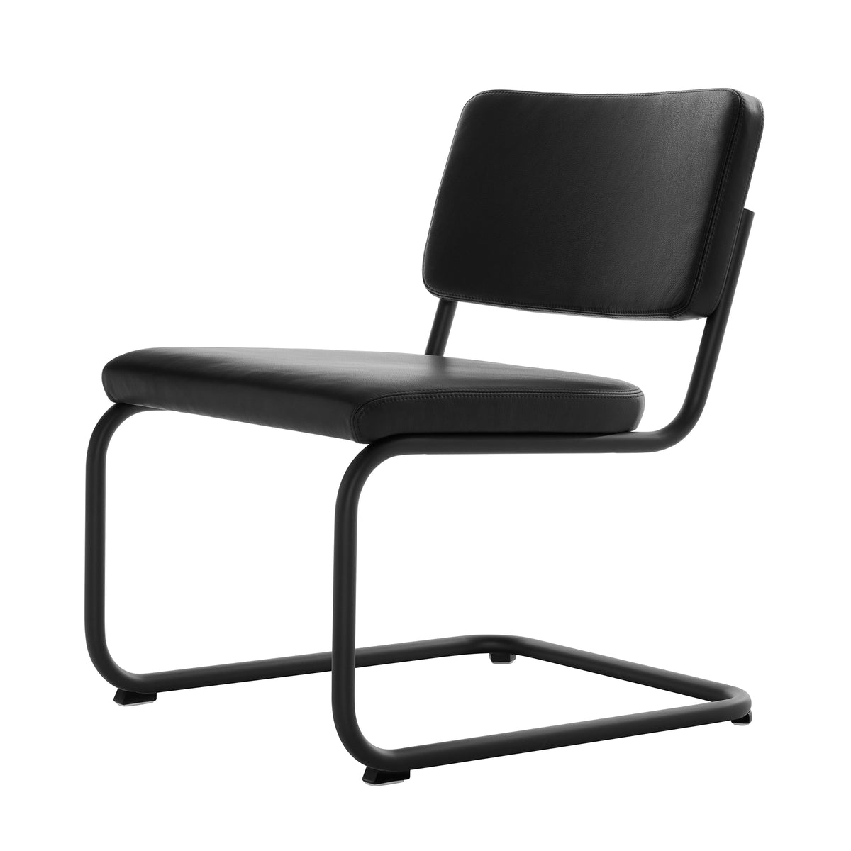 Thonet - S 32 PVL Lounge Stuhl | Nappaleder schwarz