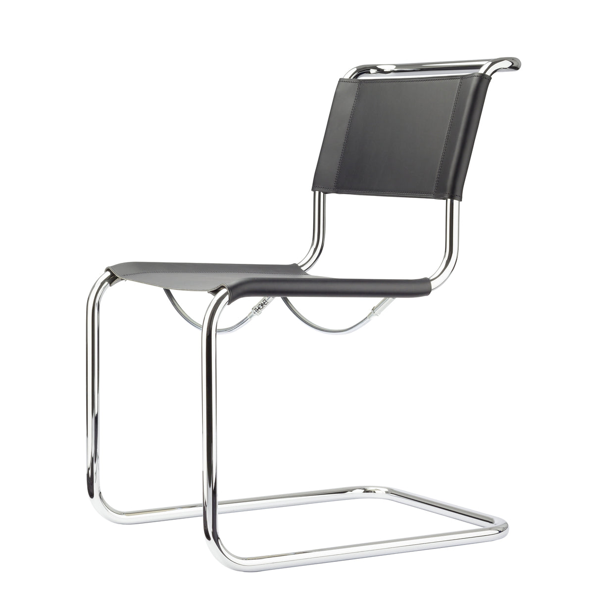 Thonet - S 33 Freischwinger | Kernleder schwarz