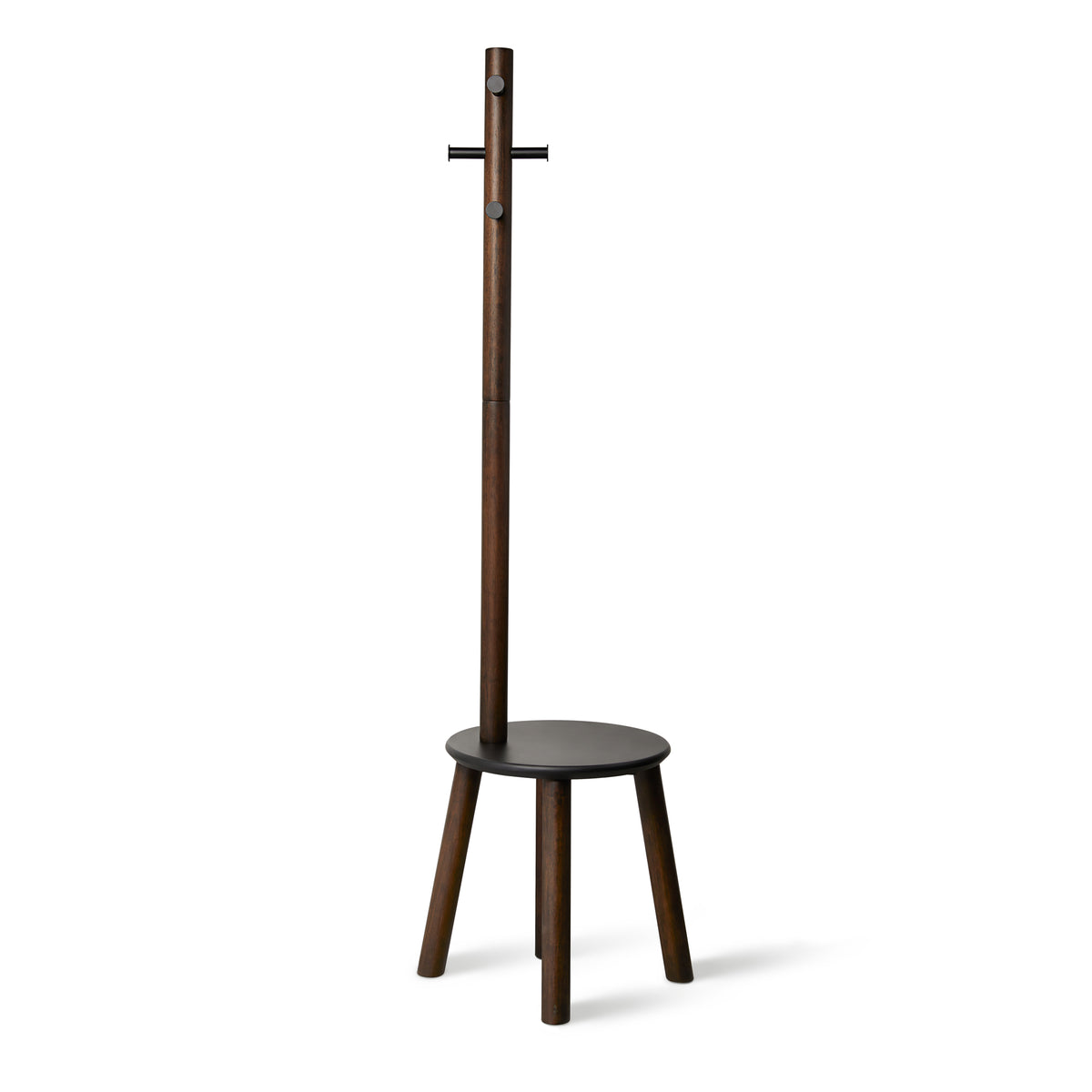 Umbra - Pillar Hocker / Garderobenständer | schwarz/Walnuss