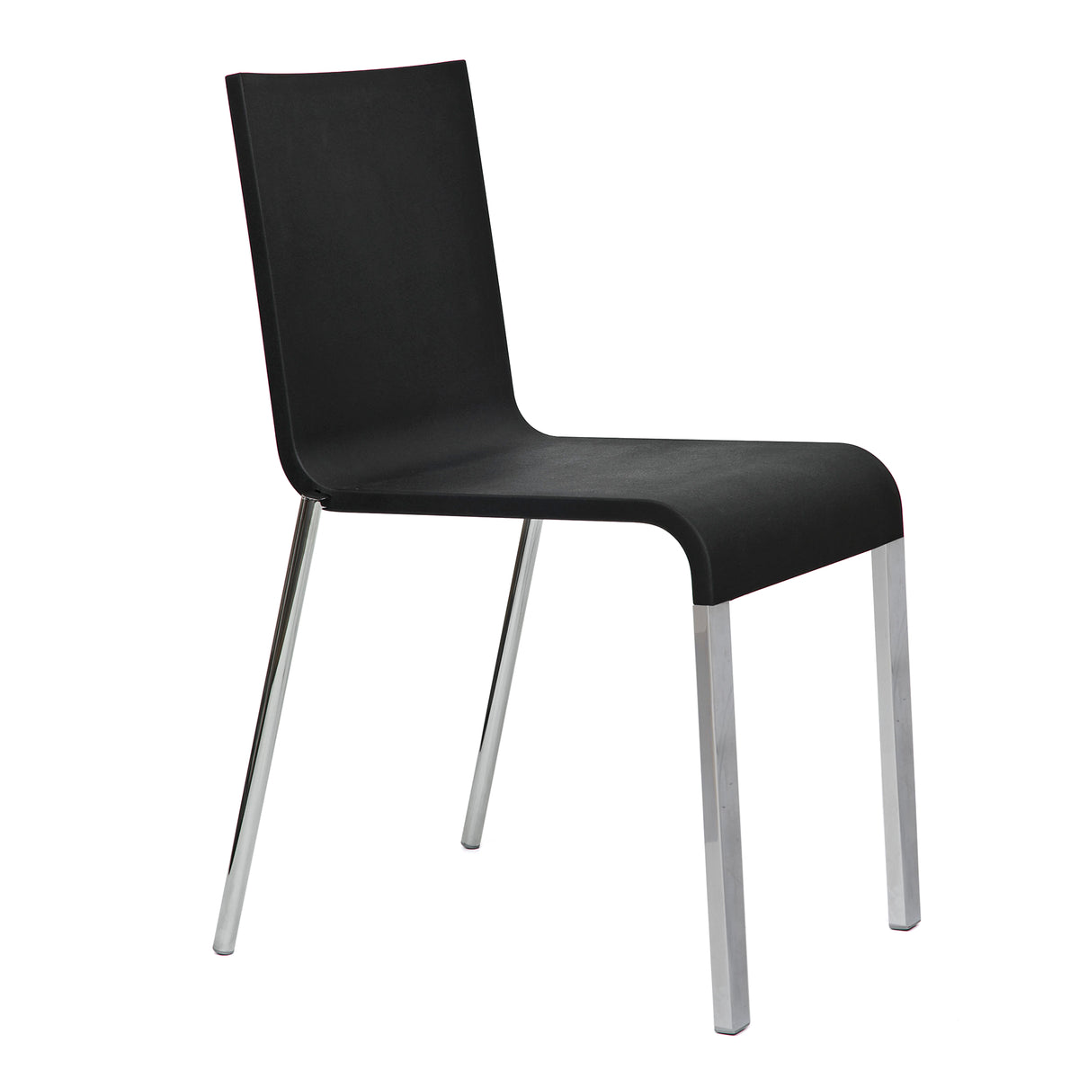 Vitra - .03 Stuhl stapelbar | Kunststoffgleiter / pulverbeschichtet silber glatt/basic dark