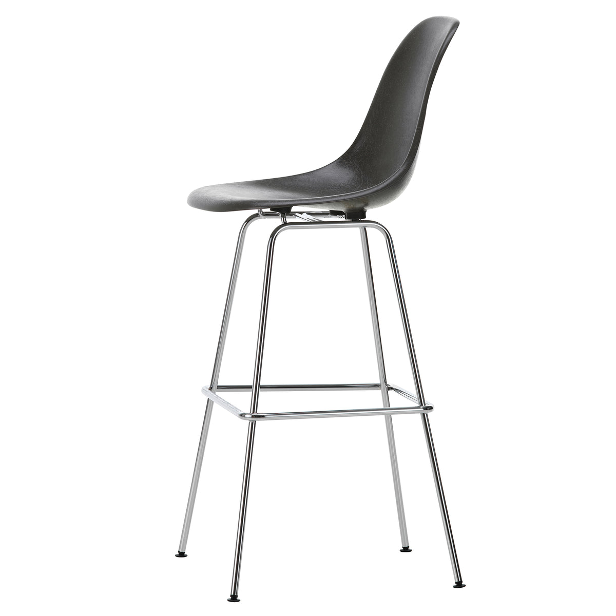 Vitra - Eames Fiberglass Barstuhl | hoch / verchromt/elephant hide-grey