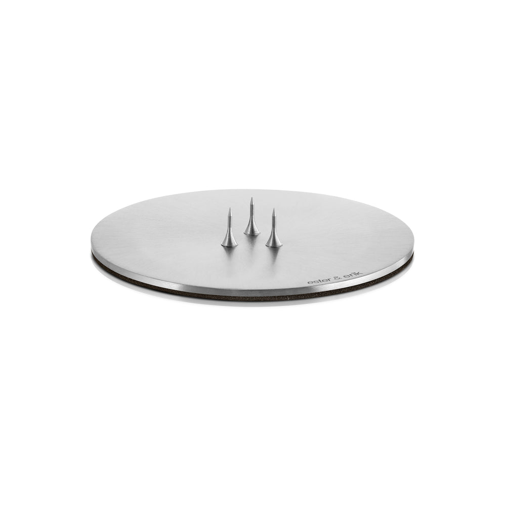ester &amp; erik - Kerzenteller, ⌀ 9 cm | silber / matt