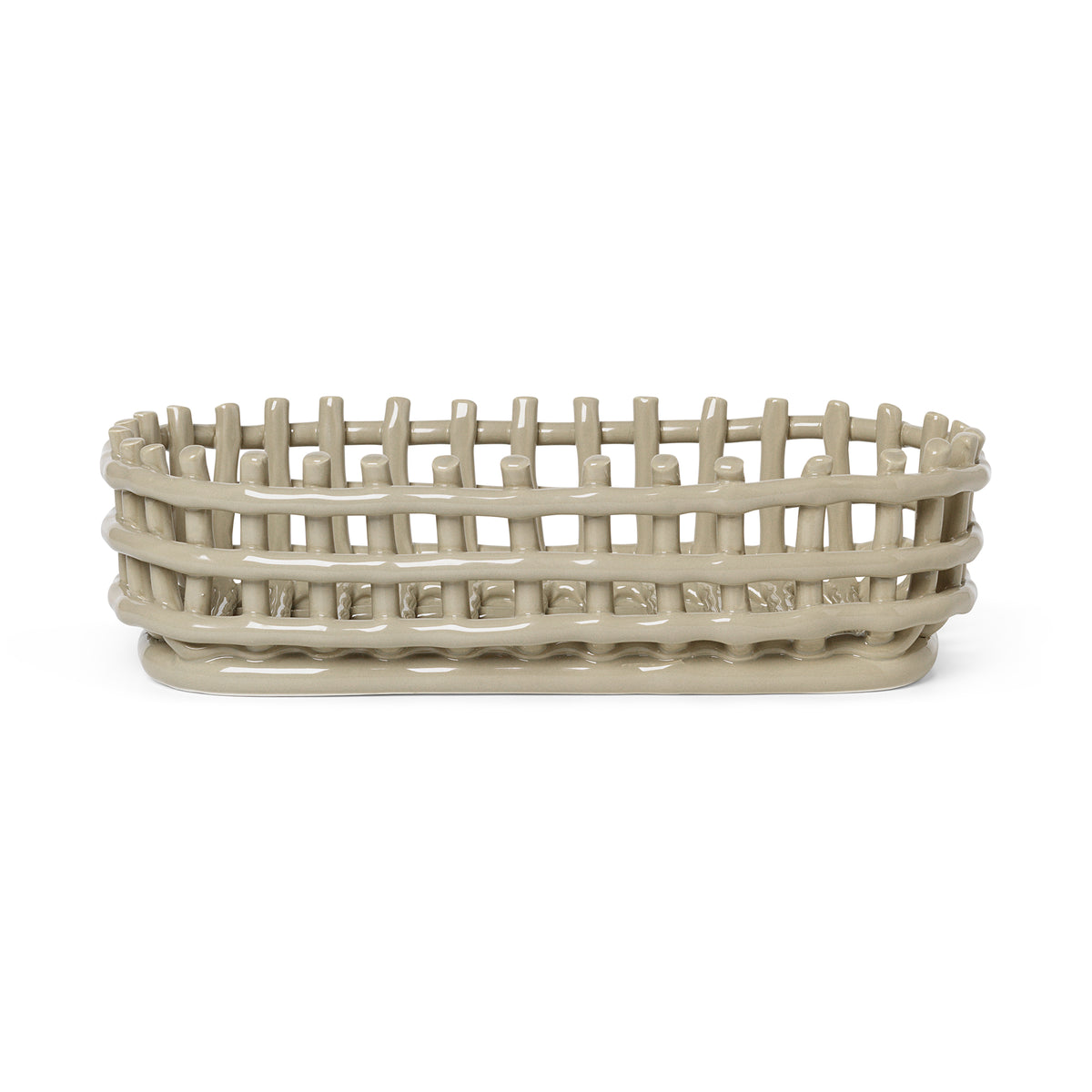 Ferm Living - Keramik Korb oval | cashmere