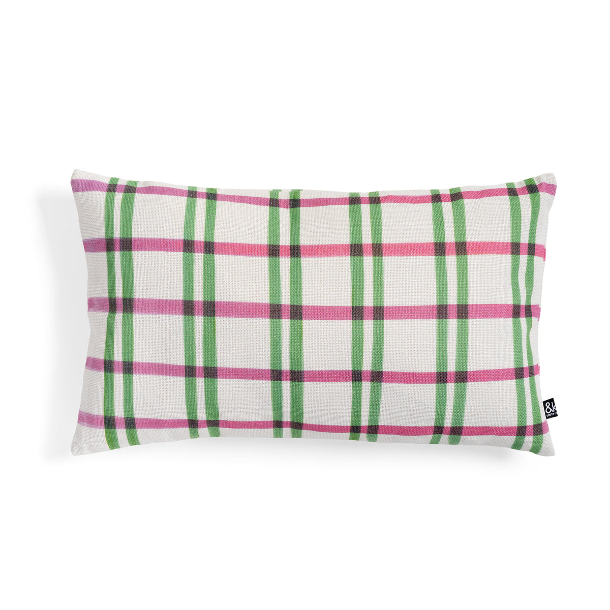&amp;klevering - Clash Kissen | pink / grün