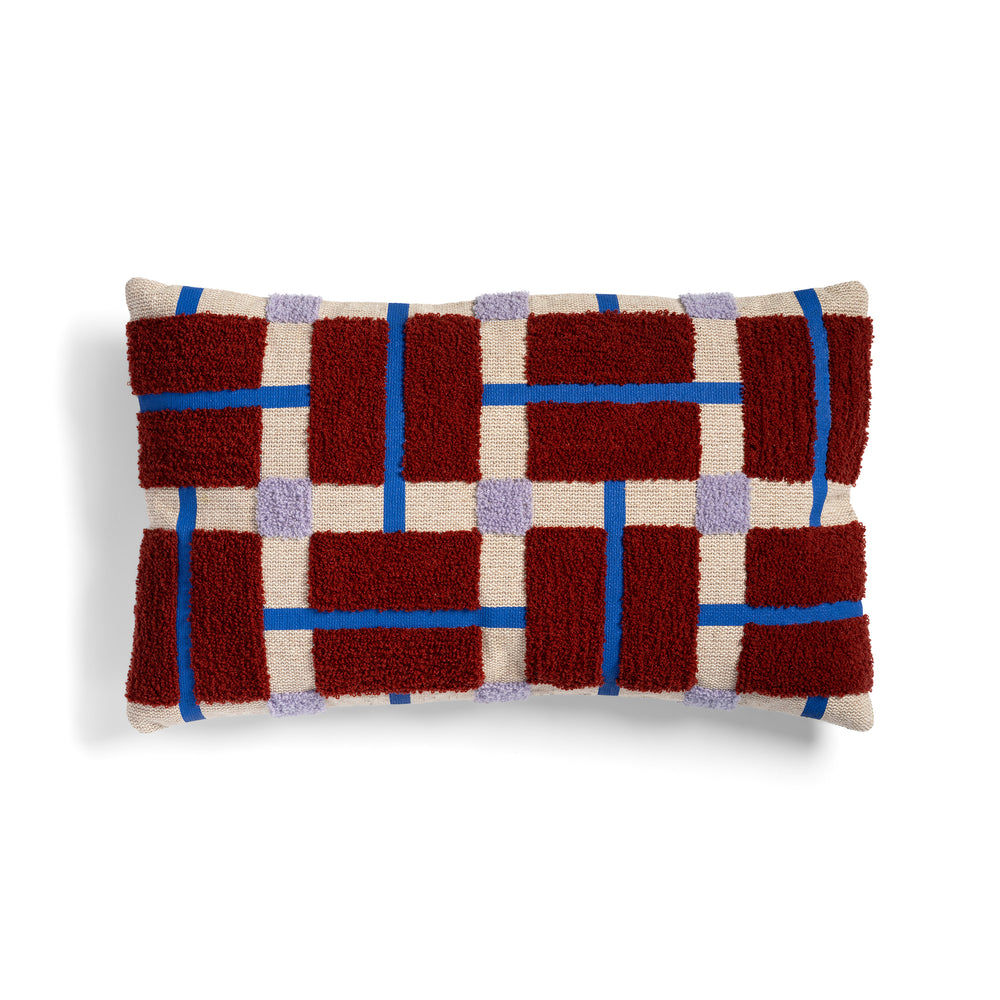 &amp;klevering - Plano Kissen | rot / blau
